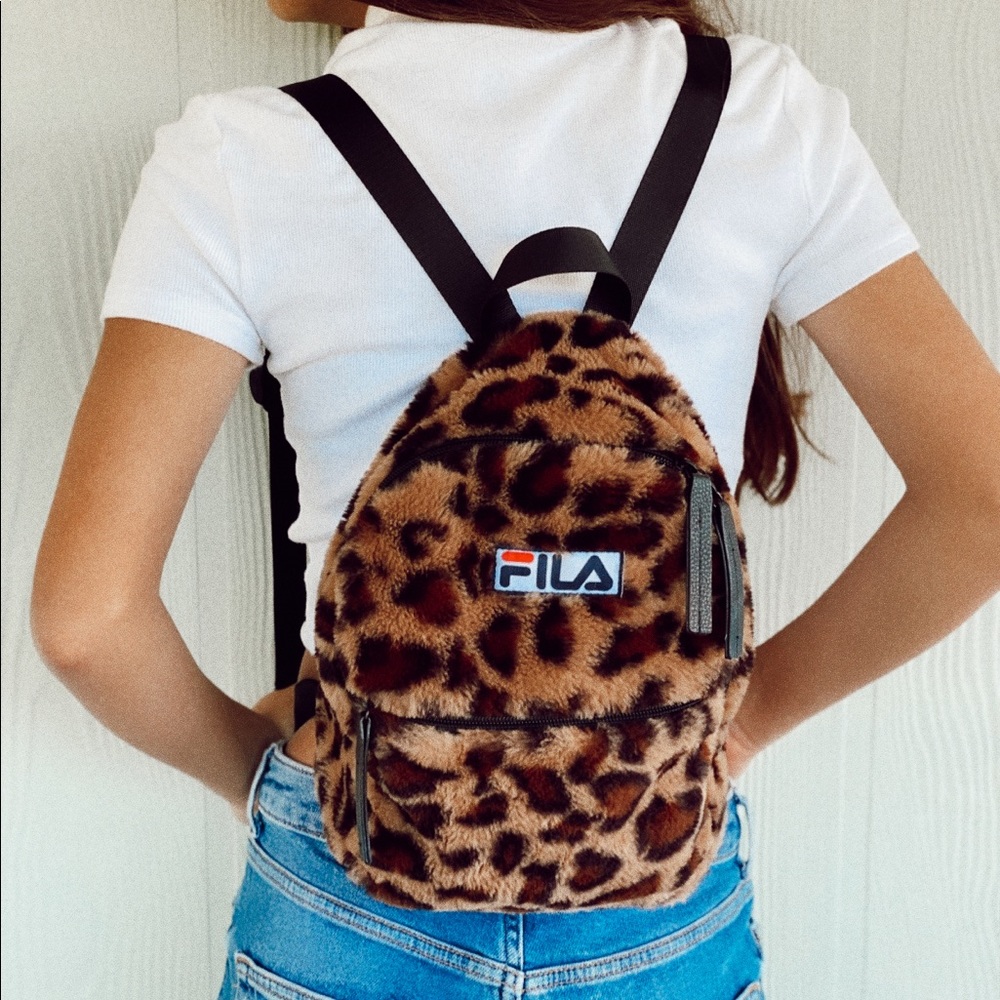 FILA cheetah print backpack